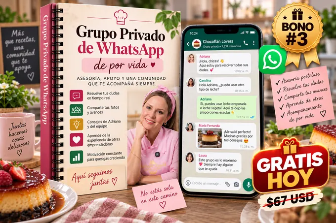 Bono 3: Grupo Privado de WhatsApp de por vida, gratis hoy