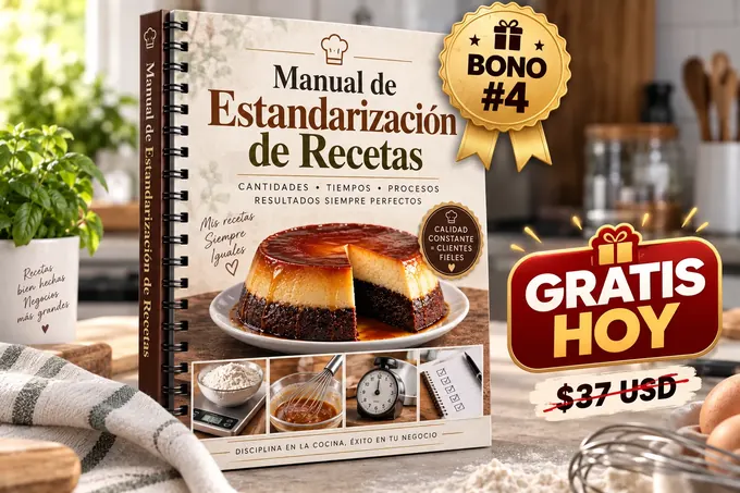 Bono 4: Manual de Estandarización de Recetas, gratis hoy